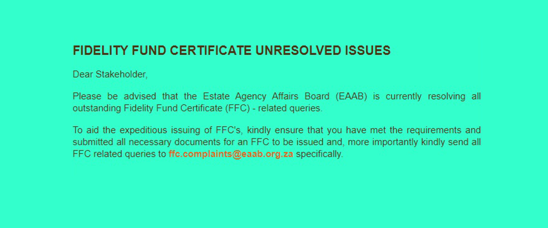 no ffc after 6 months of emails and calls