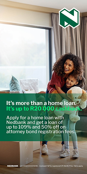 nedbank it's more than a homeloan. it's up to r20000 cashback